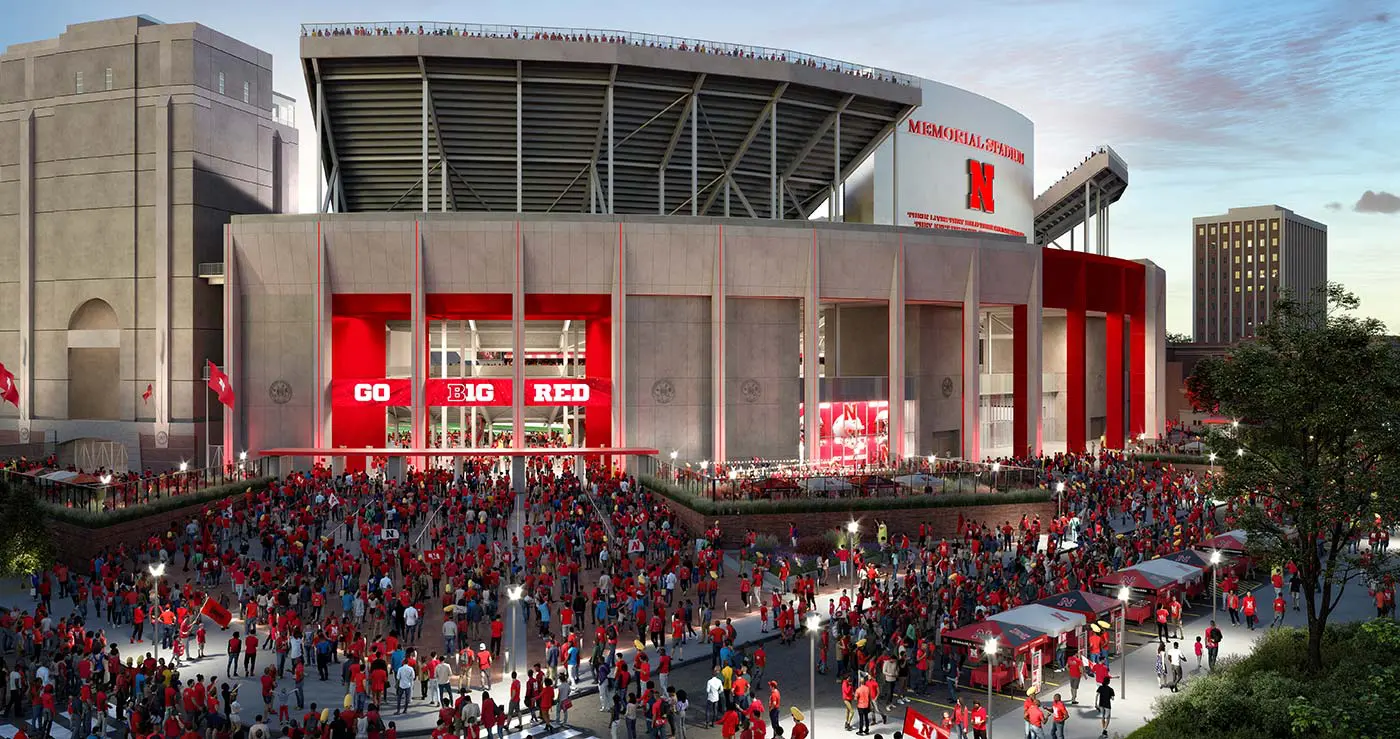 Rendering of fans in the west concourse