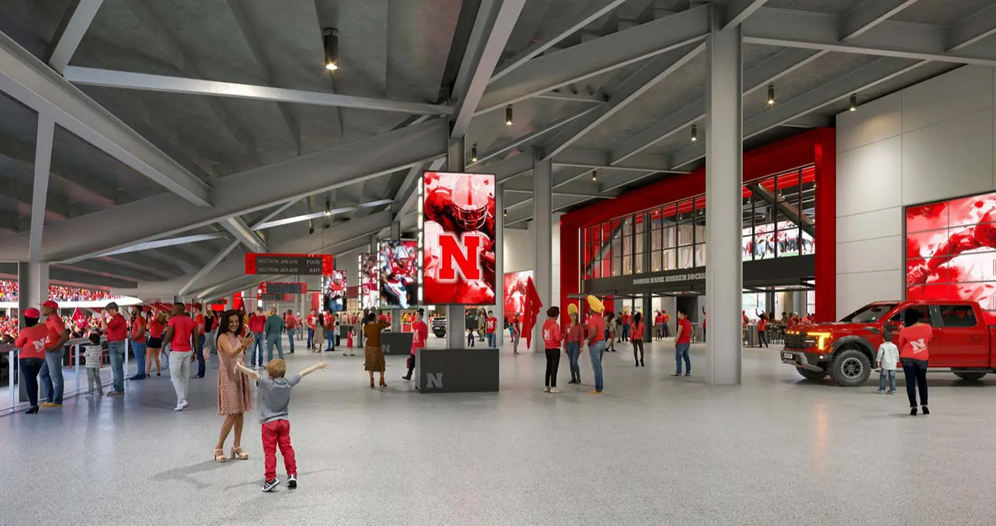 Rendering of the West Concourse at Memorial Stadium