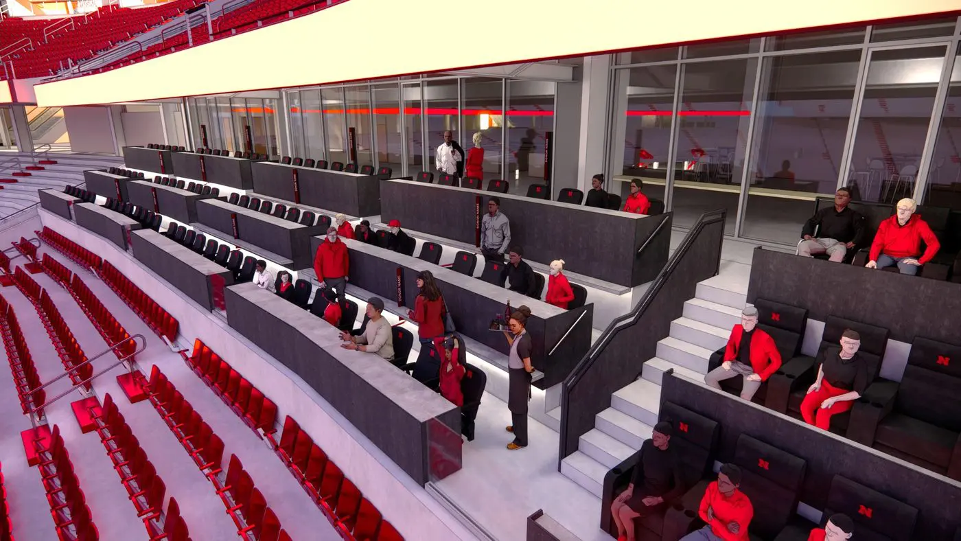 Rendering of the new Loge Boxes at Memorial Stadium