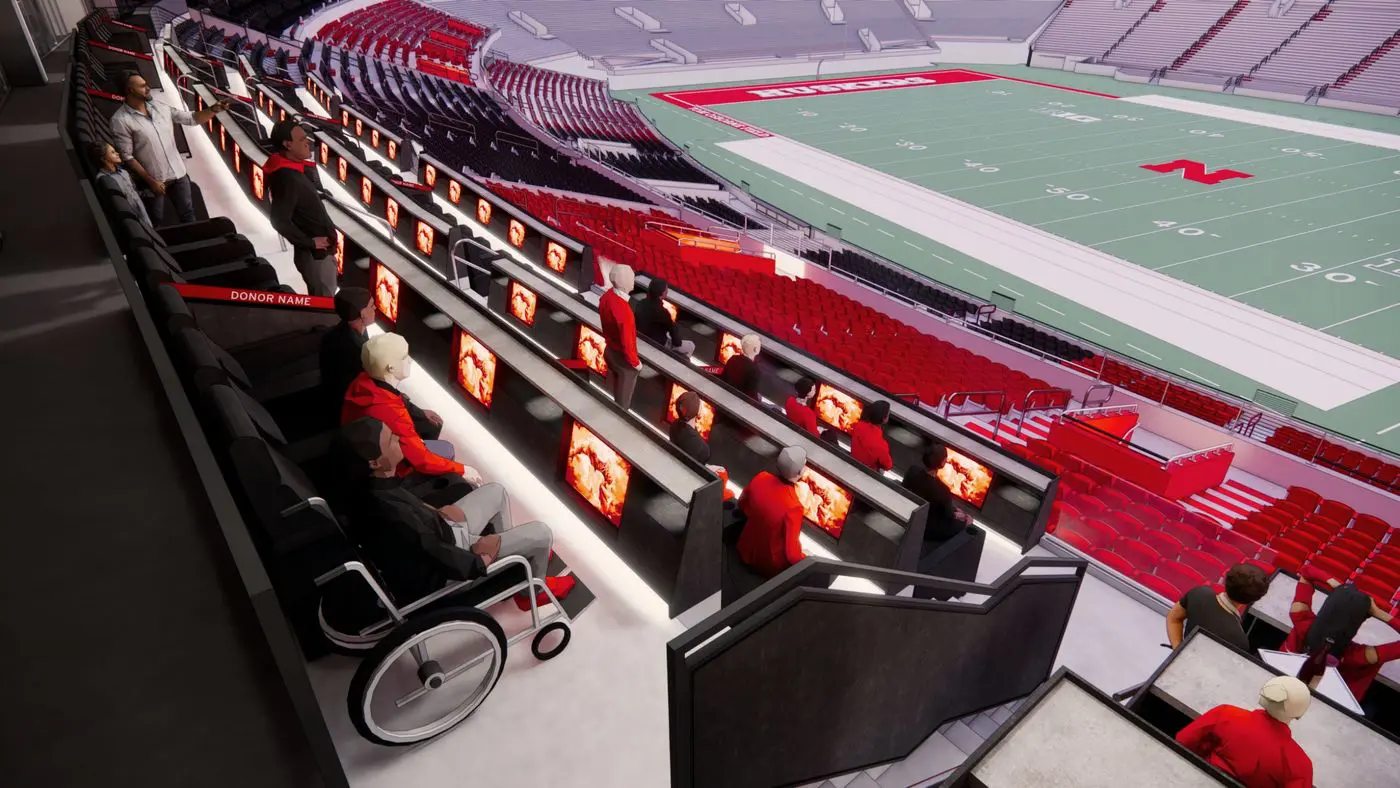Rendering of the new Luxury Loge Boxes at Memorial Stadium