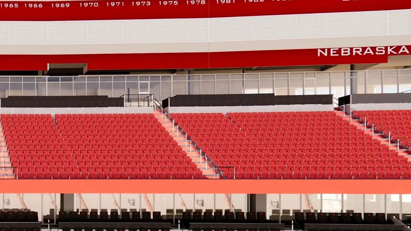 Rendering of the reimagined West Club at Memorial Stadium