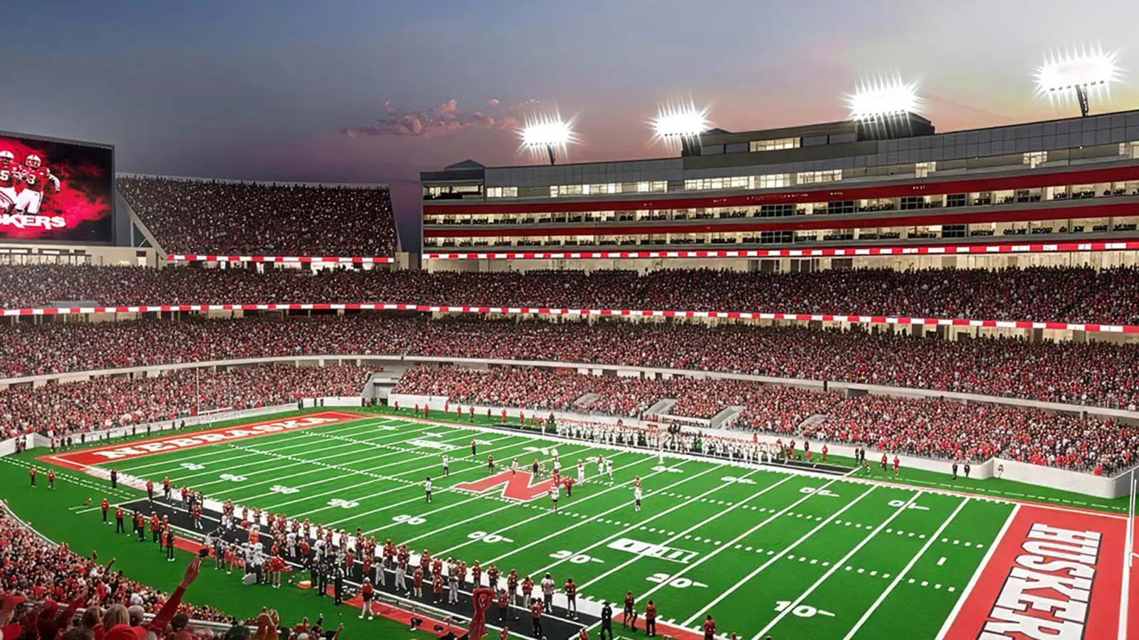 rendering of the new west and south stands